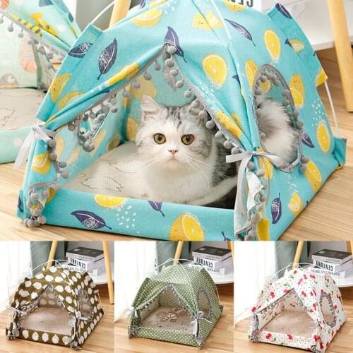 Pet Tent Cat Litter Summer Cat Tent Pet Bed Four Seasons Kennel Little Princess Villa House