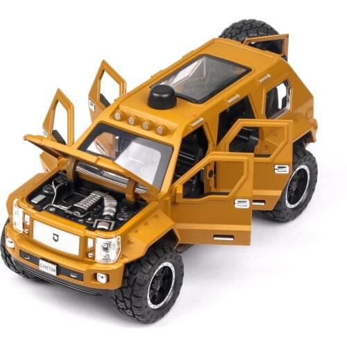 1:24 high simulation American super off-road vehicle George Barton childrens toy with sound and light door opening alloy car