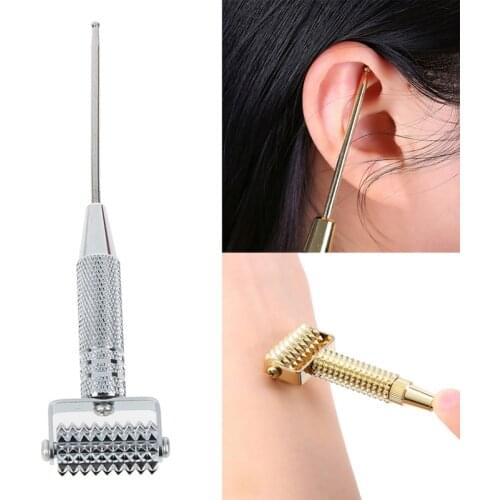 Multifunction Facial Massager Ear Acupoint Probe Acupuncture Points Detector Facial Ear Acupoints Spring Needle Massage Roller
