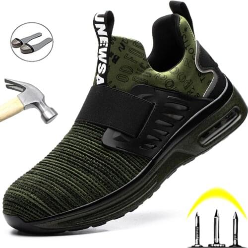 Men Boots Safety Shoes Work Boots With Steel Toe Shoes Security Boots Indestructible Shoes Puncture-Proof Work Sneakers Male