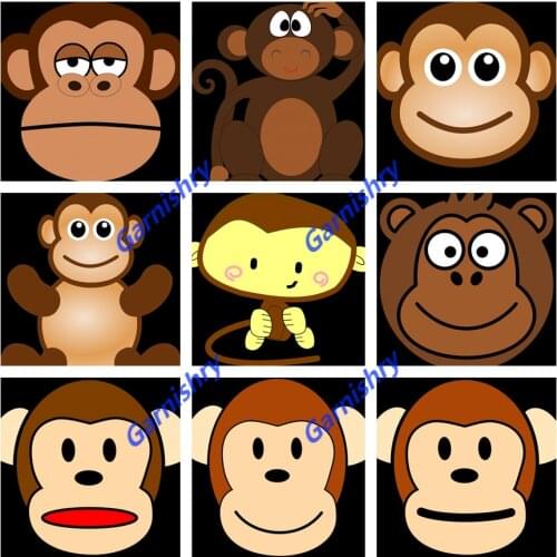 Cross Stitch Kits Diy 5D Diamond Painting Mosaic Cartoon Monkey Baby Kids Home Decor Diamond Embroidery Full