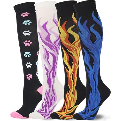 New Leg Support Stretch Compression Stockings Outdoor Sport Flame Nylon Prevent Varicose Veins and Relieve Muscle Fatigue