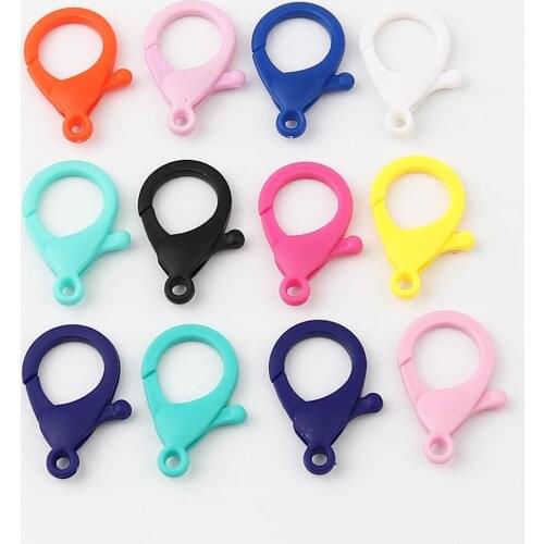 DoreenBeads Plastic Lobster Clasp Findings Multicolor DIY Making Bracelets Necklace Key Chain Jewelry Gifts 35mm x 25mm, 30PCs