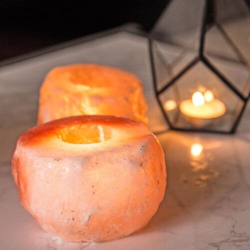 Himalayan Salt Candle Holder 10x8cm Tea Light Stand SPA Candleholder Wedding