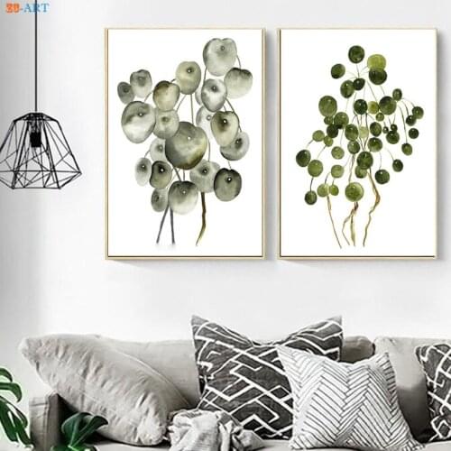 House Plant Print Botanical Leaf Canvas Painting Poster Picture Minimalist Wall Art Gift for Girlfriend Nordic Decoration Decor