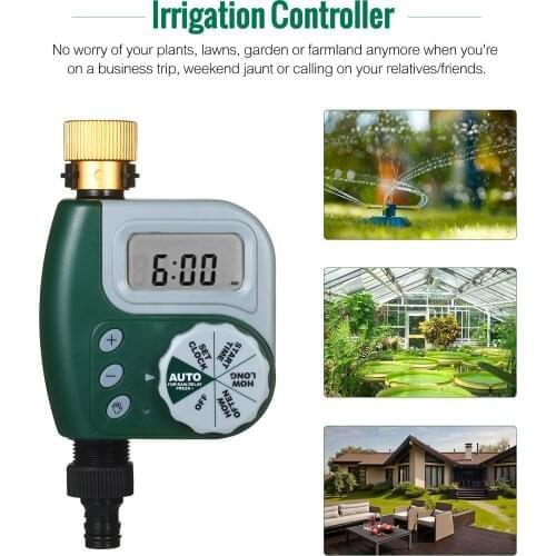 Digital Programmable Watering Timer Garden Lawn Faucet Hose Timer Automatic Irrigation Controller 1-Outlet Leakpoof Connector