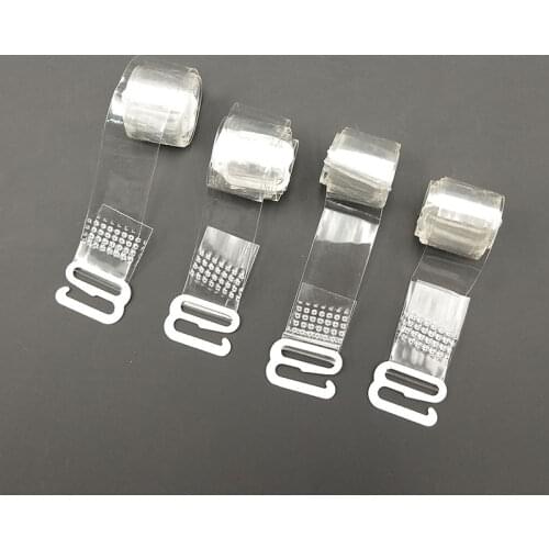 Wholesale 2/6Pcs Transparent Metal Buckle Bra Straps Belt Womens Elastic Silicone Bra Straps Adjustable Intimates Accessories