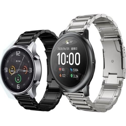 Titanium Alloy 22mm Watchband strap For Xiaomi Haylou solar ls05 original Smart Wristband Bracelet For Xiaomi Haylou Solar Corre