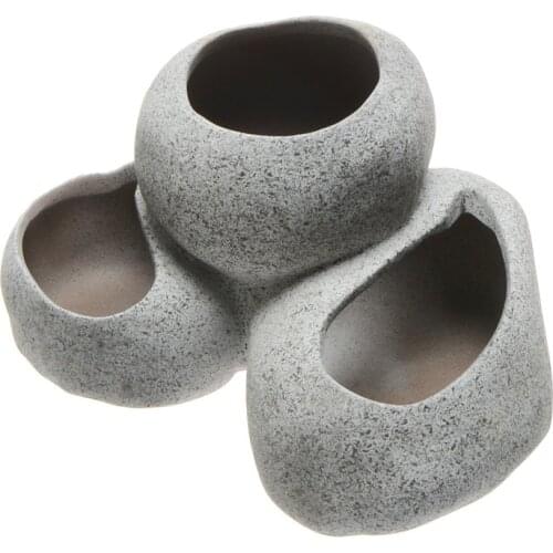 Aquarium Decorative Rockery Stone Cave Aquarium Ornaments Ceramic Breeding Shelter Fish Tank Betta Fishes Cichlid Shrimp Tank