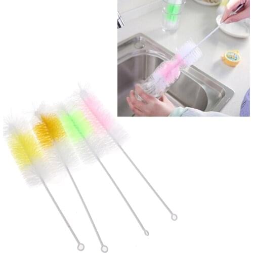 2Pcs Baby Nipple Bottle Brush 360 Degree Cleaner 30cm Nylon Cleaning Brushes Color Random delivery Bottle Brush