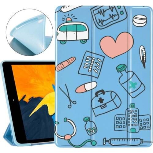 Folding Protective Cover for Ipad Pro 11 Inch Cases for Ipad Air 3 10.5inch Air 2 Graffiti Soft Silicone Back Cover