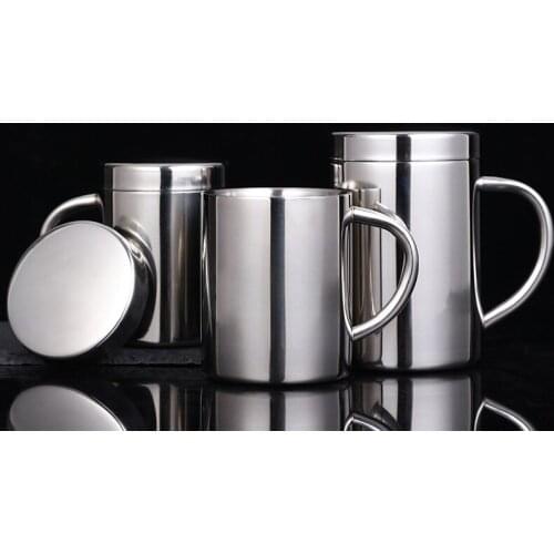 Double Insulation Vacuum Cup 304 Stainless Steel Thickening Kindergarten Student Childrens Mouth Cup with Lid Coffee Drinks Cup