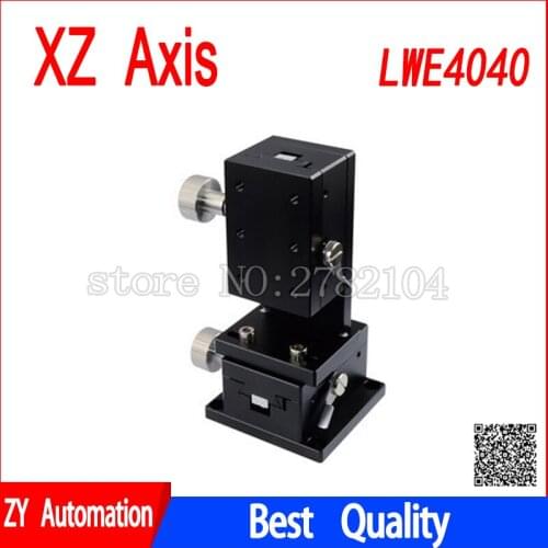 XZ axis LWE4040 dovetail groove guide type manual displacement platform gear drive knob adjusting slide