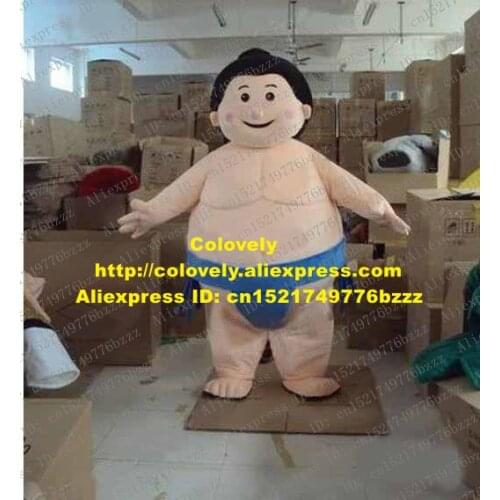 Vivid Carnatio Sumo Wrestler Mascot Costume Mascotte Fat Man Obese Pudge Fatty With Small Eyes Big Blue Briefs No.862 Free Ship