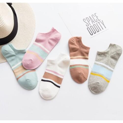 Ladys Casual sock Cotton Women Garments Girls Under Wear Patch Color Lovely socks Cartoon breathable Ankle socks Crew Sock