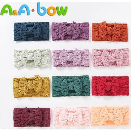 1pcs Baby Headband Girls Baby Bows Hairband Headband Cute Turban Flower Head Wrap Baby Hair Accessories 27 Colors