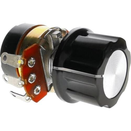 1PCS HOT Single potentiometer with switch potentiometer speed governor 5K 10K 20K 50K 100K 500K round hole shaft length 20MM