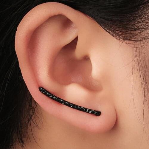 1Pc Ear Stud Linear Design Concave Convex Surface Earring Clip Women Jewelry