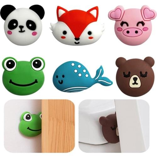 1PC Wall Protector Door Handle Bumper Guard Stopper Cartoon Self Adhesive Door Crash Pad Anti-slip Sticker Collision Avoidance