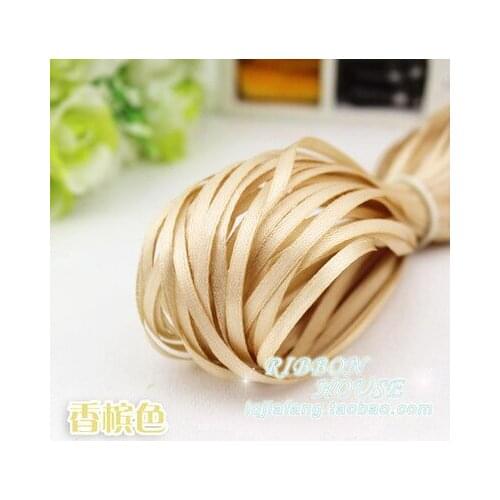 10Meters/lot Champagne 1/8" (3mm) 20metersSingle Face Satin Ribbon Webbing Decoration Gift Christmas Ribbons DIY Candy Box Dec