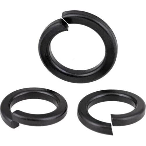 100pcs/lot M3 M4 M5 M6 M8 M10 M12 DIN127 GB93 Black Grade 8.8 Steel Spring Washer Split Lock Elastic Gasket