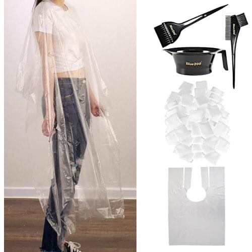 200Piece 120x90cm Anti-water Home Hair Capes Barber Hair Dye Set Dyeing Comb