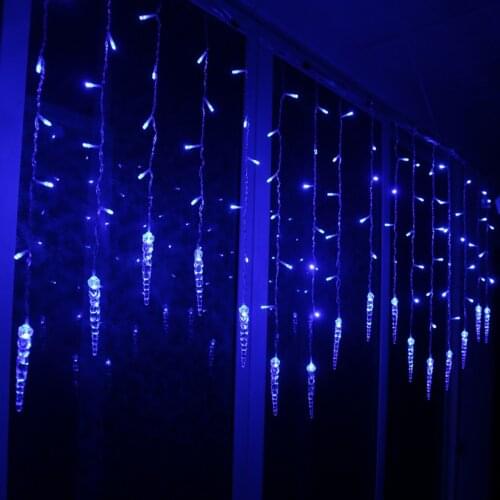 3.5M Outdoor Waterproof LED String Lights Christmas Ice Piton Flashing Curtain Lights for Party Wedding Decoration Fairy Lights