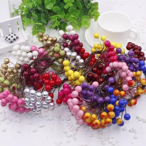 30pcs/lot High simulation pearl Bouquet strong stem pearl fruit stamen Daisy Tissue Hand Made Wedding Decoration