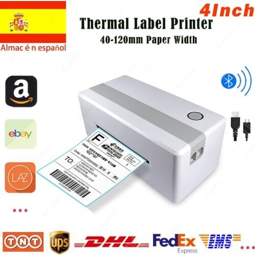 4 Inch Shipping Label Printer WirelessThermal Label Printer BT Portable Pocket Desktop Label Printer Sticker Barcode Maker 4x6