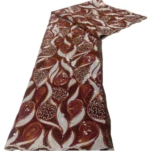 African sequin lace fabric 2021 Nigerian Tulle Sequence Lace Fabric High Quality Lace For Wedding Dress 5 Yards CD-165