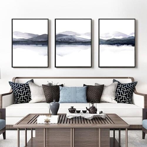 Watercolor Mountain Landscape Canvas Painting Picture Abstract Minimalist Posters and Printing Modern Living Room Home Decor