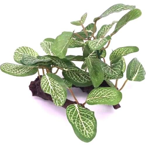 Plantas de aquario artificial Decoration Simulation Fish Tank Plants Grass Decor Elliptical Leaves Aquarium DecorationBackground