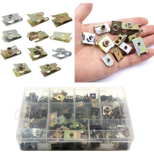 Car Fixed Self-tapping Screw Metal U-Type For Fender Bumper Leaf board Auto Fastener Metal Clips Box