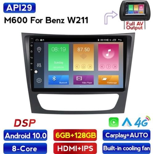 128G ROM Android 10 CarPlay Car Radio Multimedia Video Player Auto Stereo GPS For Mercedes Benz E-class W211 E200 E220 E300 E350