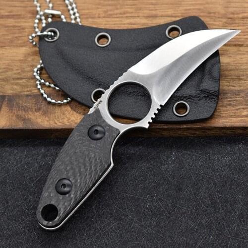 Free shipping Sharp S35vn Steel high hardness steel carbon fiber handle beak claw blade outdoor camping self defense EDC Tool
