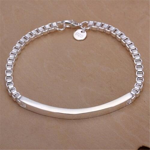 Beautifully straight box Aberdeen silver color bracelets new listings high -quality fashion jewelry Christmas gifts