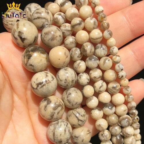 Natural Stone 4 6 8 10 12mm Feldspar Jaspers Round Loose Spacer Beads For DIY Jewelry Making Bracelet Charms Accessories 15