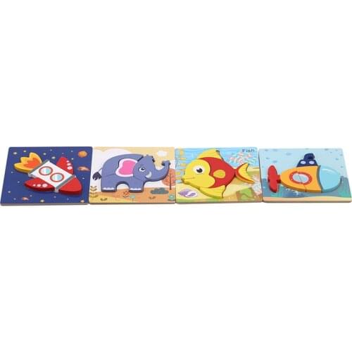 Wooden Puzzle Toy Animal Transport Multi-imensional 3d Puzzle Multilayer Early Educational For Children
