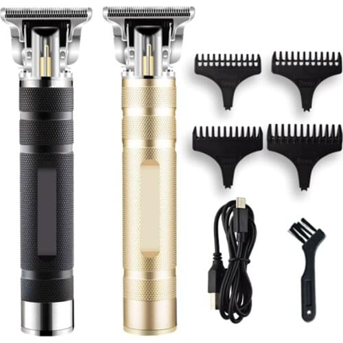 Electric Retro Oil Head Carving Head Electric Clipper USB Rechargeable Salon Special Trimmer Engraving Electric Push Shear 1 Set