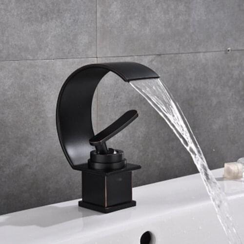 European Waterfalls Faucet Bathroom Platform Lower Basin Faucet Retro Cold and Hot Toilet Single-hole Faucet
