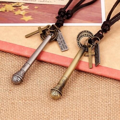 Europe Trendy Top Quality Jewelry Alloy Microphone Pendants Necklaces Women Men Unisex Charms Wholesale Free Shipping LKN0057