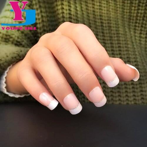 Classical French Nail Art Tips Short False Nail Tips Acrylic Patch Fake Nails Faux Ongles Unha Postica Artificial Fingernail