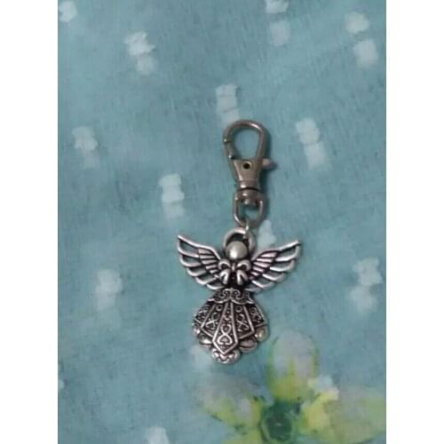 Fashion Top Selling Guardian Angel Charm Keychain Gift Fit Key Ring &Handbags Accessories 50pcs D201