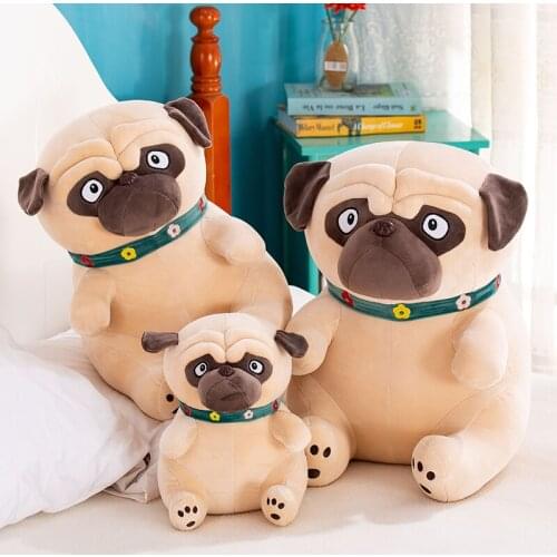 Lovely cartoon shar pei dog plush toy very soft cotton pug doll throw pillow christmas gift h1367