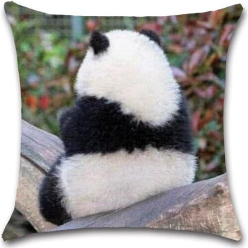 Animal Panda Cute printed white Cushion Cover decorative Home sofa chair car seat friend bedroom children gift pillowcase