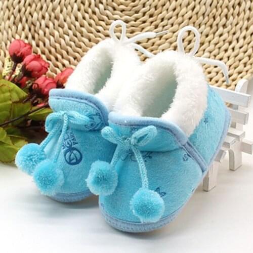 Fashion Newborn Baby Boys Girls Soft Warm Shoes Cute Toddler Infant Baby Girl Boy Plush Sole Shoes First Walkers For New Born