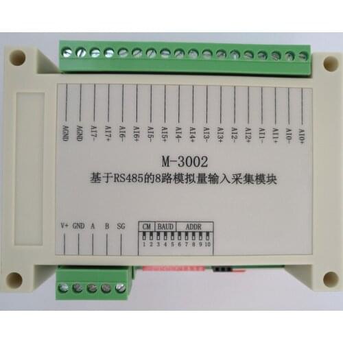 RS485 Voltage and Current Acquisition Module 8 Ways, 16 Bit Analog 4~ 20mA-0 ~10V Input