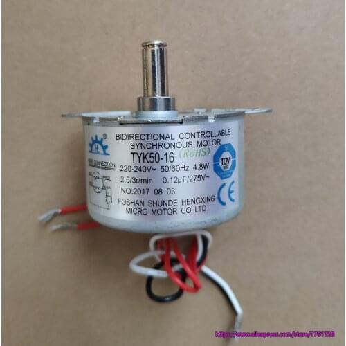 Original TYK50-16 220V 2.5~3RPM bidirectional controllable synchronous motor 0.12uf 4.8W AC motor for tower fan FT71R FT62R