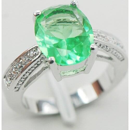 Peridot Fashion Women 925 Sterling Silver Ring F843 Size 5 6 7 8 9