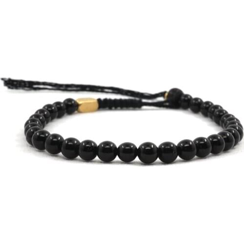 Pohier Handmade Natural Coconut Beads Brass Charm Tibetan Bracelets Buddhist Knot Lucky Bangles